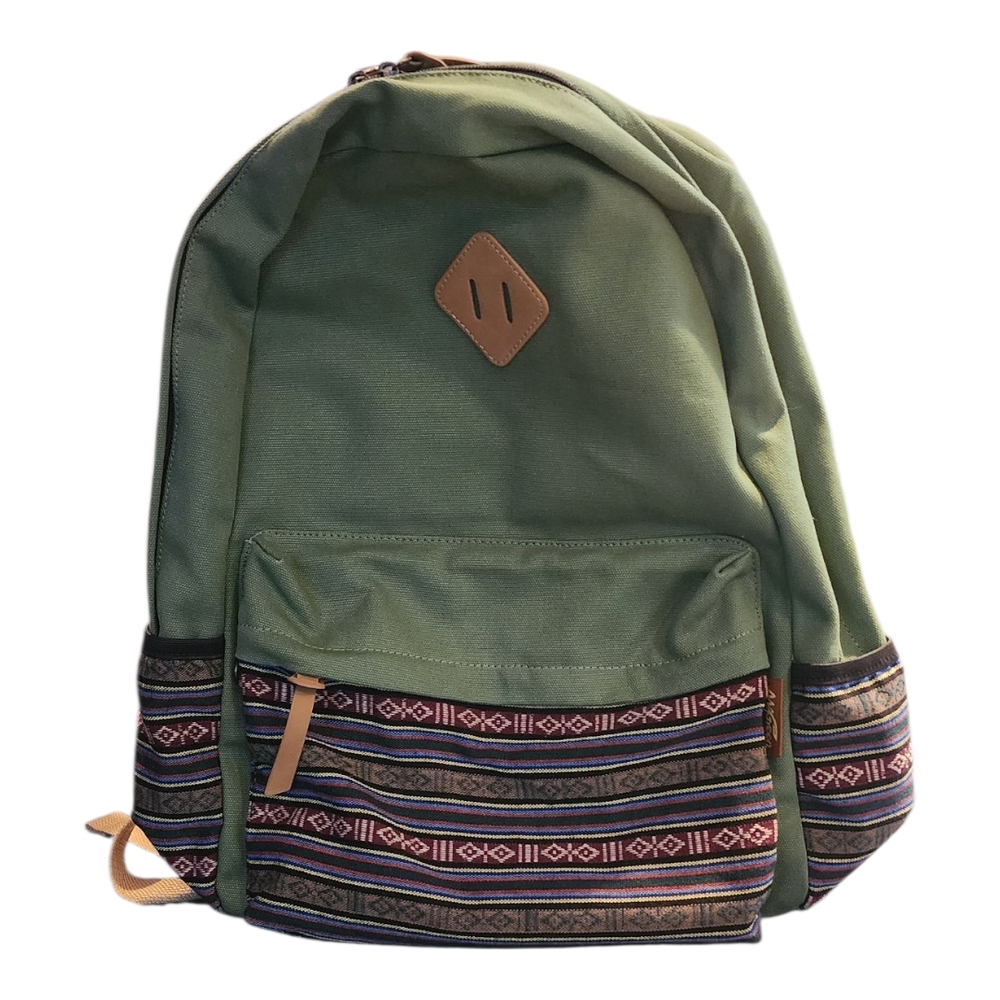 Green Patterned Men's Backpack